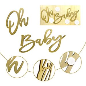 Wooden Baby Shower Sign with Gold Painted, Perfect Baby Shower Party Banner for Baby Shower Boy/Girl Decorations Gender Reveal Backdrop Party Photography Background