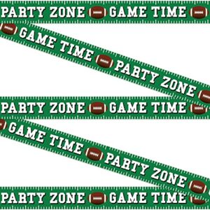 football party banner | (2 pcs) 8” inch tall x 25’ feet long | football banner tape decoration | football game time, party zone plastic banner tape | football party tailgate decorations | by anapoliz