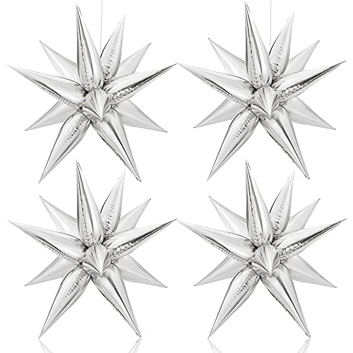 KatchOn, 50 Pieces Silver Star Balloons Metallic - 26 Inch | Silver Starburst Balloon, Spike Balloons | Silver Metallic Balloons, Silver Balloons | Star Foil Balloons, 2023 Graduation Decorations