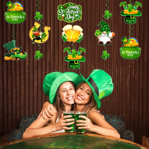 36 Pcs Saint Patricks Day Decorations Hanging Swirls, NO-DIY St Patrick's Day Decorations, St Patricks Day Decorations Whirls Glitter Foil Ceiling Swirls, St Patricks Day Decorations For Office