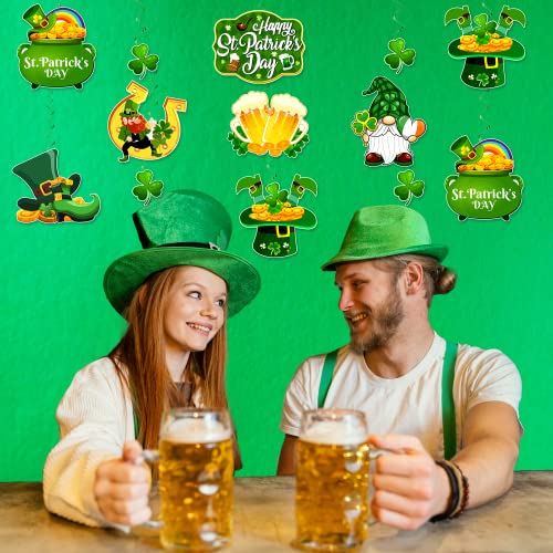 36 Pcs Saint Patricks Day Decorations Hanging Swirls, NO-DIY St Patrick's Day Decorations, St Patricks Day Decorations Whirls Glitter Foil Ceiling Swirls, St Patricks Day Decorations For Office