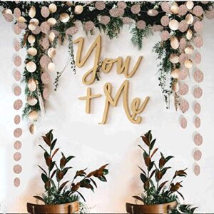 Glitter Circle Dot Garland Kit for Party Decorations Hanging Circle Banner Streamer Backdrop Decor for Wedding Birthday Bday Engagement Bridal Shower Bachelorette Ramadan EID Graduation Party Supplies