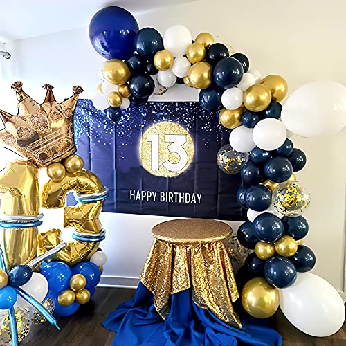 Navy Blue Balloons Garland Kit, 95pcs Matte Navy Blue Balloon Dark Blue Balloons with 18 Inch + 12 Inch + 10 Inch + 5 Inch for Graduation Birthday Baby Shower, Wedding, Bridal Shower