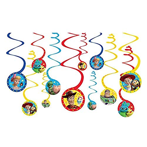 Toy Story 4 Hanging Swirl Decorations - Assorted Designs, 12 Pcs