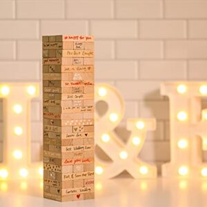 Wedding Guest Book Alternative, 72 PCS Wooden Block Guest Book for Wedding Sign In, Reception, Baby Shower, Guestbook for Wedding, Unique Wedding Book w 4 Paper Signs and 4 Color Signing Pens