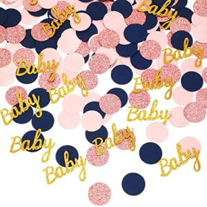 360 pcs gender reveal confetti gender reveal decoration baby shower confetti navy blue pink paper confetti round confetti dots for baby shower gender reveal birthday party table decoration