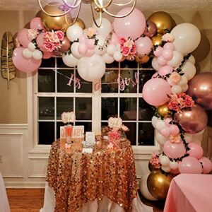 Beliueyes Rose Gold Balloon Garland Kit 148PCS, Pink White Balloon Arch for Bridal Wedding Birthday Baby Shower Anniversary Party Decor Background Decoration