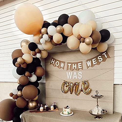 107pcs Brown Blush Balloon Garland Baby Shower Decorations Cream Peach White Pastel Balloon Arch 1st Birthday Party Decor Supplies