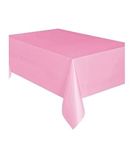 light pink plastic tablecloth, 108″ x 54″