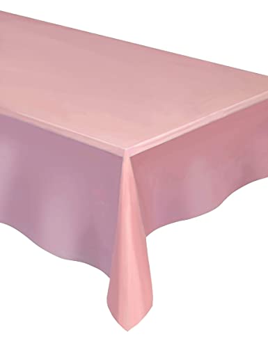 Light Pink Plastic Tablecloth, 108" x 54"