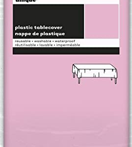 Light Pink Plastic Tablecloth, 108" x 54"