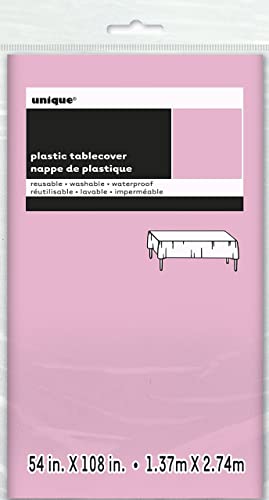 Light Pink Plastic Tablecloth, 108" x 54"