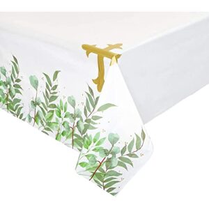 Sparkle and Bash 3 Pack Religious Table Cover for Baptism, First Communion, Catholic Gold Cross Plastic Tablecloth (54 x 108 in)