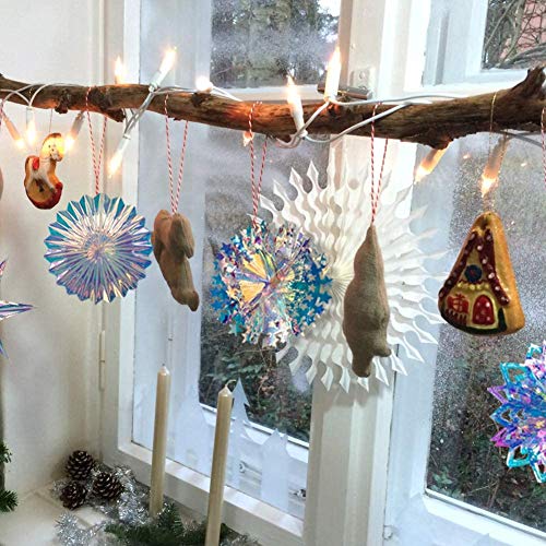 BTSD-home Iridescent Party Decorations with Hanging Honeycomb Ball Decorative Paper Fan Snowflake Garlands Birthday Wedding Christmas Disco Party Supplies