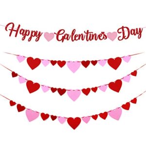 galentine’s day banner, happy galentines day garland sign, pink red heart banners decor decoration galentines day party supplies