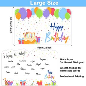 party greeting Jumbo Birthday Card Giant Guest Book Big Happy Birthday Party Signs Decorations Extra Large Birthday Gifts Cards Supplies for Women Men Boss -Large 14 x 22 inches