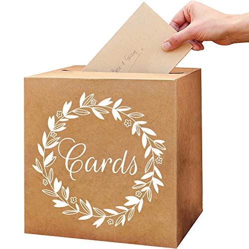 KALEFO Kraft Card Box Wedding Favors Post Box Cardboard Wedding Party Decor Table Centerpiece