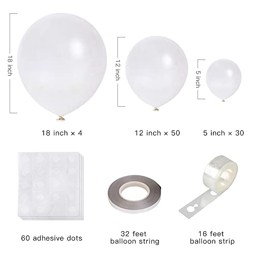Pearl White Balloons Different Sizes 5 Inch 12 Inch 18 Inch White Metallic Balloons Bridal Wedding Gender Neutral Baby Shower Pearl Balloon Decorations 87 Pc