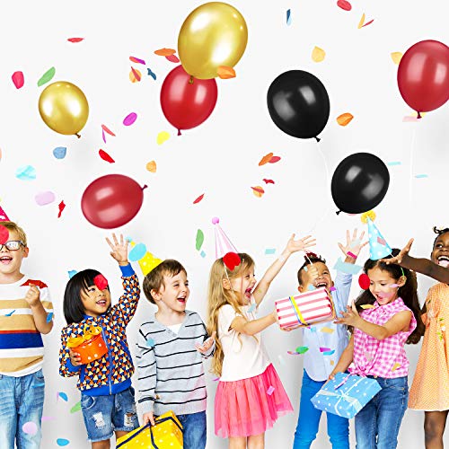 100 Pieces 13 inch Latex Balloons Colorful Round Balloons for Wedding Birthday Festival Party Decoration (Gold, Black, Red)