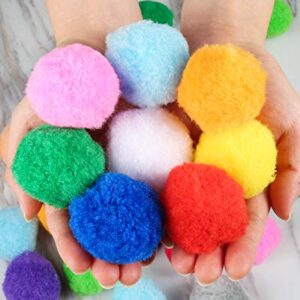 Pllieay 30pcs 15 Colors 2.4 Inch Very Large Assorted Pom Poms Arts and Crafts for DIY Creative Crafts Decorations, Water Balloons Outdoor Water Toys