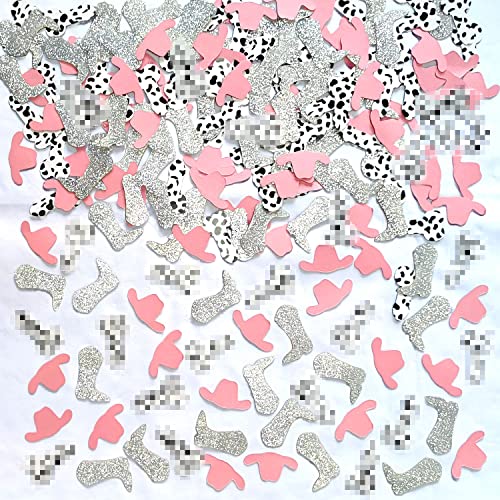 200 Pcs Boot and Cowboy Hat Confetti Nashville Bachelorette Party Confetti Western Cowgirl Bachelorette Confetti Disco Cowgirl Bachelorette Party Confetti