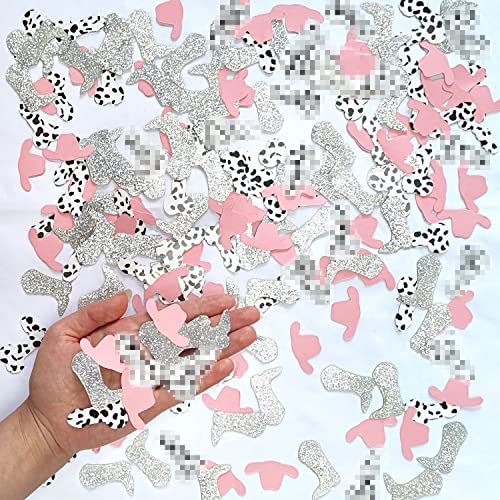 200 Pcs Boot and Cowboy Hat Confetti Nashville Bachelorette Party Confetti Western Cowgirl Bachelorette Confetti Disco Cowgirl Bachelorette Party Confetti