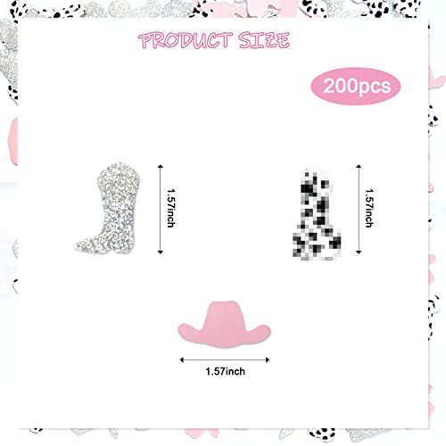 200 Pcs Boot and Cowboy Hat Confetti Nashville Bachelorette Party Confetti Western Cowgirl Bachelorette Confetti Disco Cowgirl Bachelorette Party Confetti