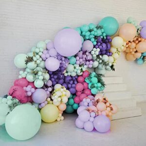 Captank Purple Pink Balloon Garland - Tiffany Blue Macaron Green Orange Balloons 179Pcs Latex Thick Pastel Red Lilac Balloons Arch Kit For Birthday Baby Shower Anniversary Bridal Wedding Engagement