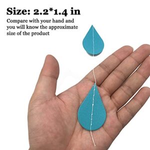 Yzurbu 24 Strings Raindrop Garland Decorations, Paper Hanging Rain Drops Decor Pieces for Baby Shower, Party and Centerpieces Decoration - Blue