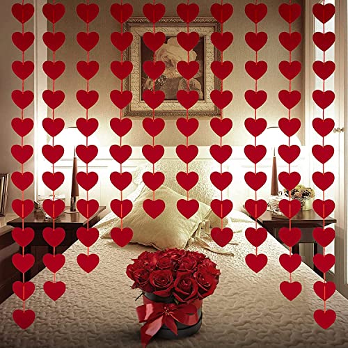 Norcalway Valentines Decorations for Home - 102 Pcs Perfect Valentines Day Decor Premium Felt Valentine Garland and Love Banner - Romantic Decorations Special Night for Home and Hotel