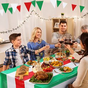3 Pieces Italian Flag Rectangular Tablecloth Decorations Plastic Red White and Green Italian Flag Design Table Cover for Party Family Gathering Kitchen Dining Decoration and Supplies 54 x 108 Inch