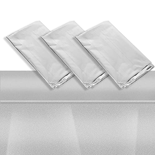 Juvale 3 Pack Metallic Silver Plastic Tablecloth for Birthday Party Decorations (Shiny Foil, 54x108)