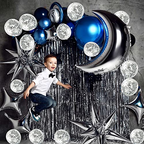 Silver Confetti Balloons, 24 Pcs Thickened 12 Inch Clear Latex Balloon with Confetti Inside for Graduation Decorations Engagement Bridal Shower Party Baby Shower Birthday Party Decoration Supplies