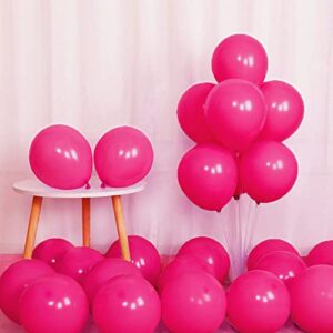 hot pink balloons 100pcs 12 inch pink latex party balloon for girl women birthday wedding bridal baby shower valentines engagement bachelorette graduation party decorations