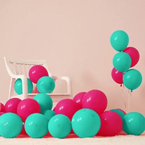 Hot Pink Balloons 100pcs 12 Inch Pink Latex Party Balloon for Girl Women Birthday Wedding Bridal Baby Shower Valentines Engagement Bachelorette Graduation Party Decorations