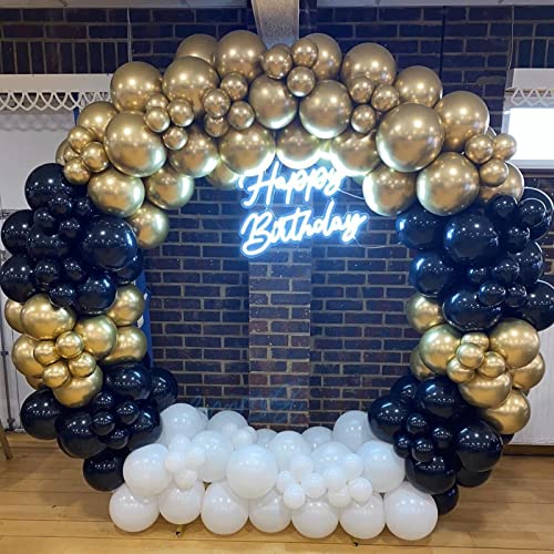 TRYNBOOB Gold Metallic Chrome Latex Balloon Arch Garland Kit, 101PCS 18In 12In 10In 5In for Engagement, Wedding, Birthday, Gold Theme Anniversary Celebration Decoration