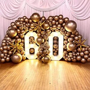 TRYNBOOB Gold Metallic Chrome Latex Balloon Arch Garland Kit, 101PCS 18In 12In 10In 5In for Engagement, Wedding, Birthday, Gold Theme Anniversary Celebration Decoration