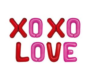 16 inch xoxo love letters pink red foil balloons (xoxolove)