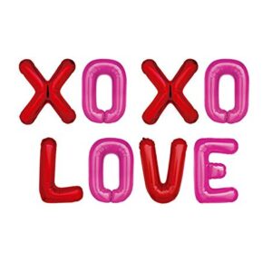 16 Inch XOXO LOVE Letters Pink Red Foil Balloons (XOXOLOVE)