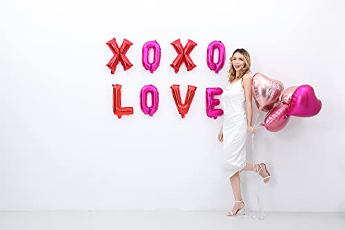 16 Inch XOXO LOVE Letters Pink Red Foil Balloons (XOXOLOVE)