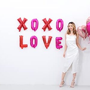 16 Inch XOXO LOVE Letters Pink Red Foil Balloons (XOXOLOVE)