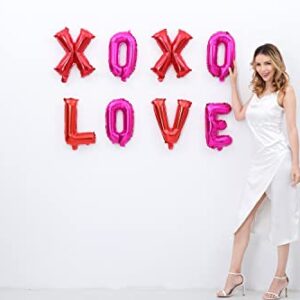 16 Inch XOXO LOVE Letters Pink Red Foil Balloons (XOXOLOVE)