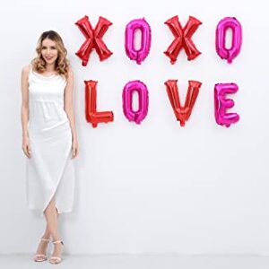 16 Inch XOXO LOVE Letters Pink Red Foil Balloons (XOXOLOVE)