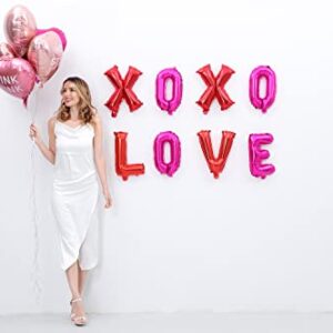 16 Inch XOXO LOVE Letters Pink Red Foil Balloons (XOXOLOVE)