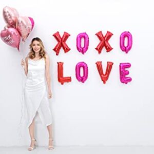 16 Inch XOXO LOVE Letters Pink Red Foil Balloons (XOXOLOVE)