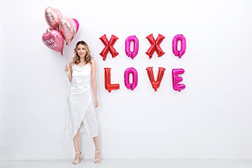 16 Inch XOXO LOVE Letters Pink Red Foil Balloons (XOXOLOVE)