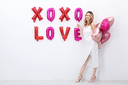 16 Inch XOXO LOVE Letters Pink Red Foil Balloons (XOXOLOVE)