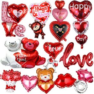 littleloverly valentines day heart-shaped foil balloons decoration – romantic love foil balloons valentine day party decorations