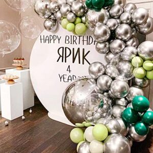 Metallic Silver Party Balloons 18 inch 10 Pack Chrome Silver Latex Birthday Balloon for Wedding Engagement Baby Shower Graduation Anniversary Party Decorations