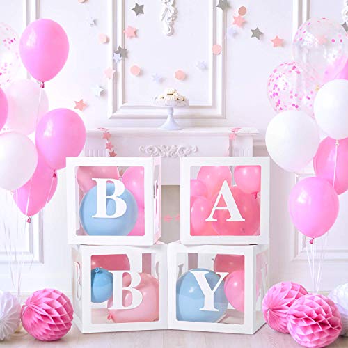 Baby Box Baby Shower Decorations Clear Baby Shower Decorations Block Boxes Baby Shower Birthday Party Gender Reveal Baby Boxes with Letters for Baby Shower